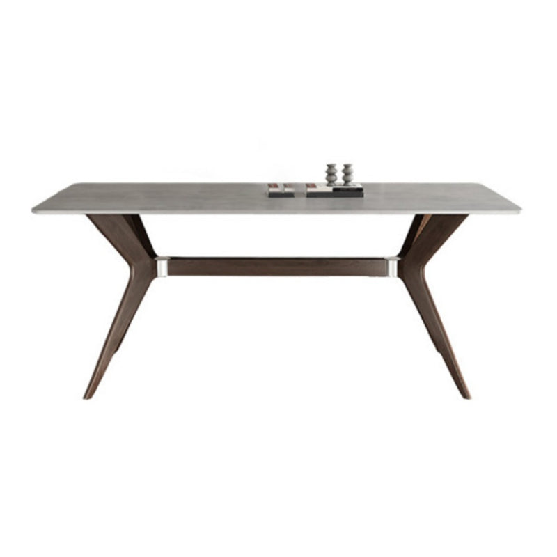 Medieval Modern Stone Dining Table Trestle Base Table for Dining Room