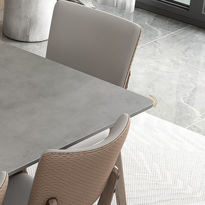 Medieval Modern Stone Dining Table Trestle Base Table for Dining Room