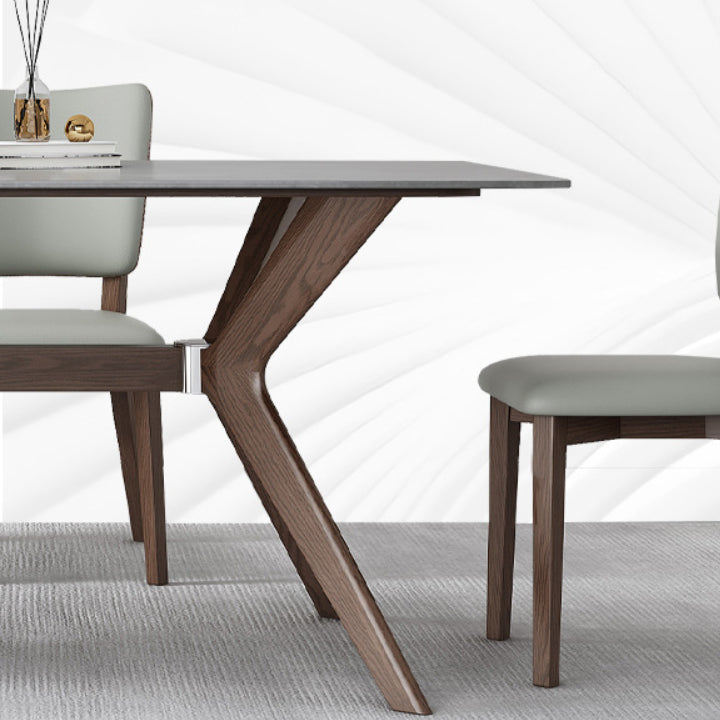 Medieval Modern Stone Dining Table Trestle Base Table for Dining Room