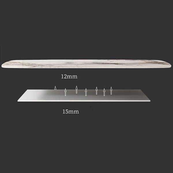Stone Modern Dining Table Double Pedestal Table for Dining Room