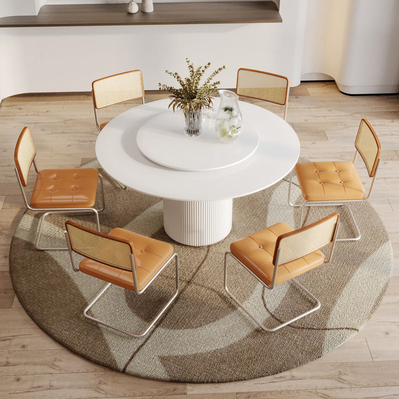 Modern Pedestal White Dining Table Stone Table for Dining Room