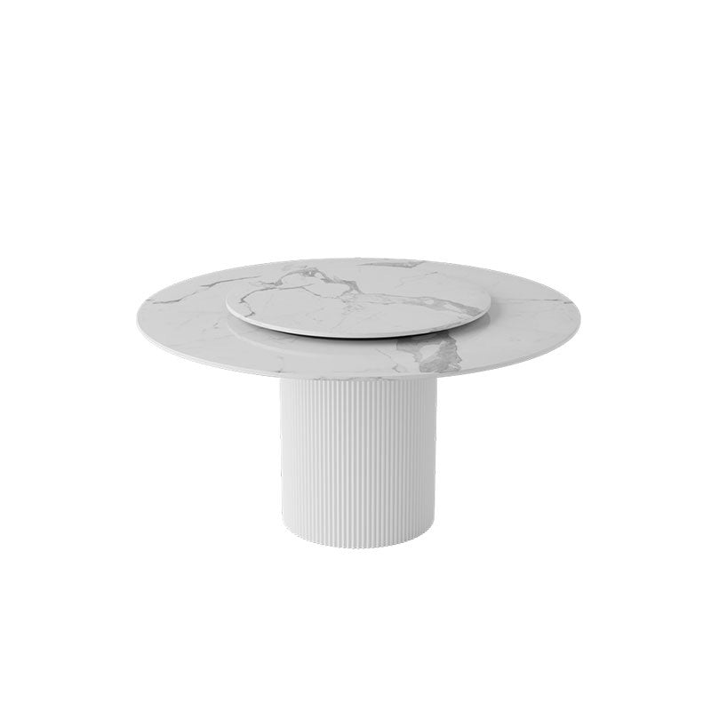 Modern Pedestal White Dining Table Stone Table for Dining Room