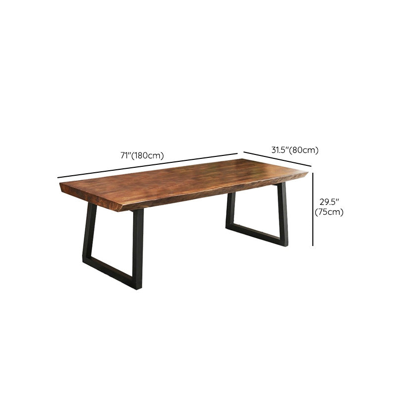 Industrial Style Rectangle Dining Table Wooden Table with Metal Legs for Home Use