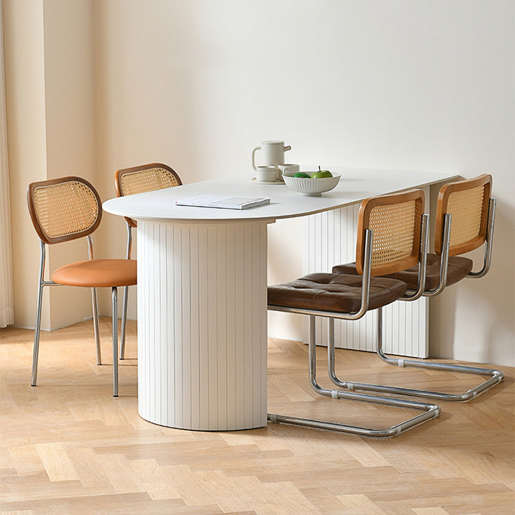 Modern Stone Dining Table Double Pedestal Table for Dining Room