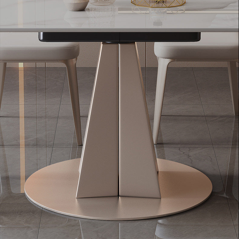 Modern Stone Round Dining Table Pedestal Table for Dining Room