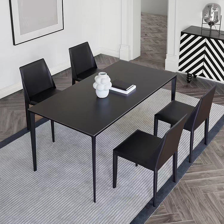 Medieval Modern Stone Dining Table 4 Black Legs Table for Dining Room
