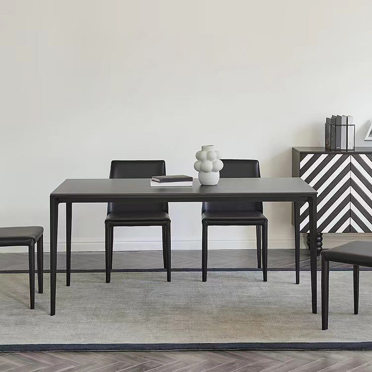 Medieval Modern Stone Dining Table 4 Black Legs Table for Dining Room
