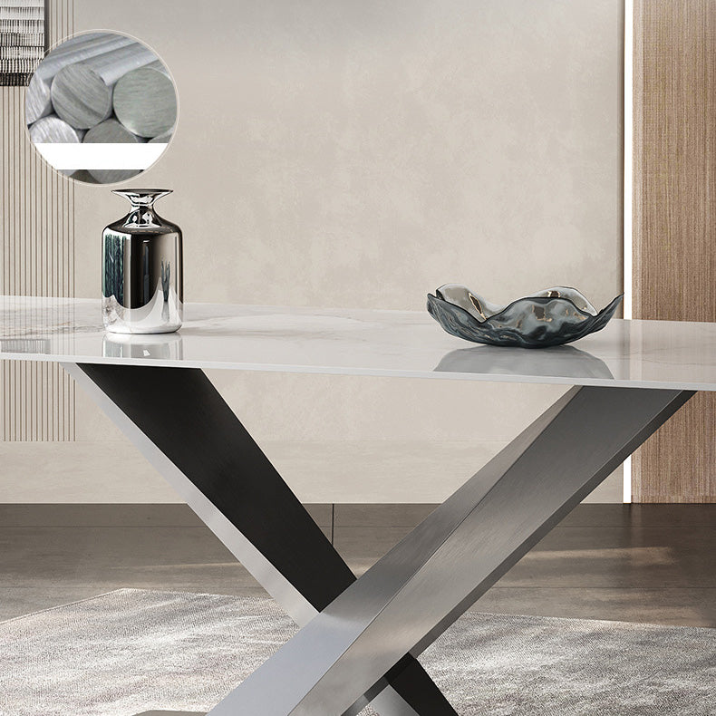 Medieval Modern Stone Dinette Table Rectangle Table for Dining Room