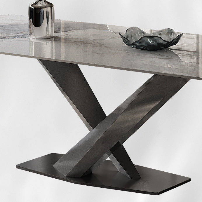 Medieval Modern Stone Dinette Table Rectangle Table for Dining Room