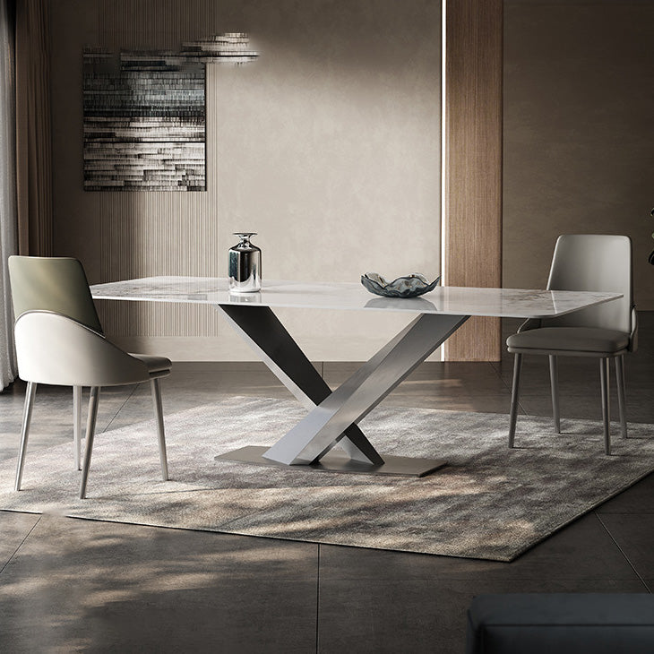 Medieval Modern Stone Dinette Table Rectangle Table for Dining Room