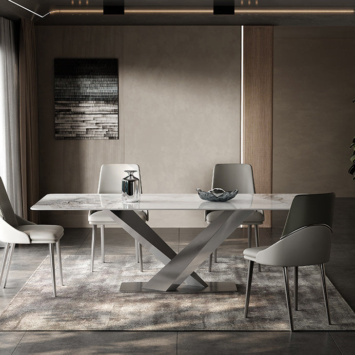 Medieval Modern Stone Dinette Table Rectangle Table for Dining Room
