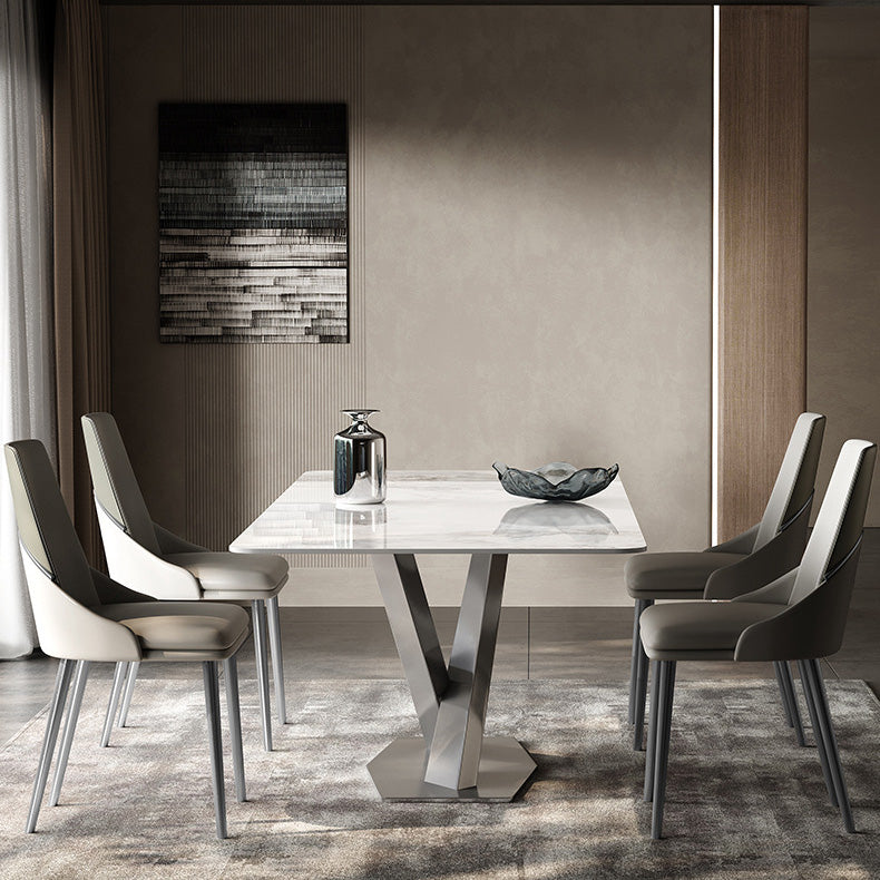 Medieval Modern Stone Dinette Table Rectangle Table for Dining Room