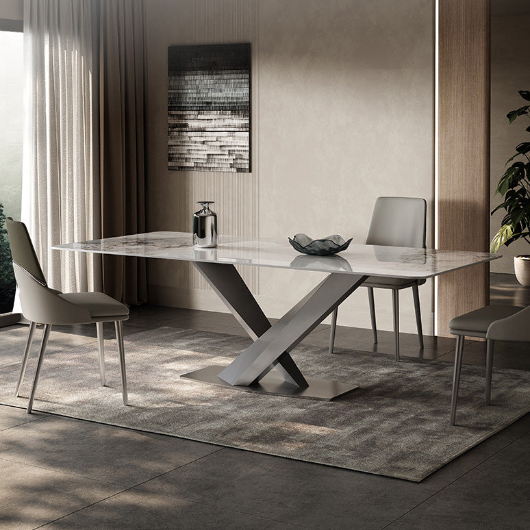 Medieval Modern Stone Dinette Table Rectangle Table for Dining Room