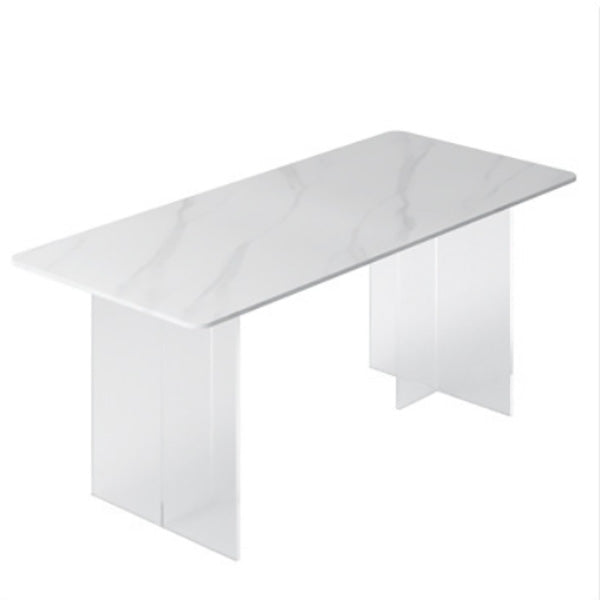 Medieval Modern Stone Dining Table Acrylic Base Table for Dining Room