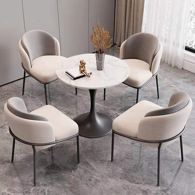 Modern Stone Round Dining Table Tulip Pedestal Table for Dining Room