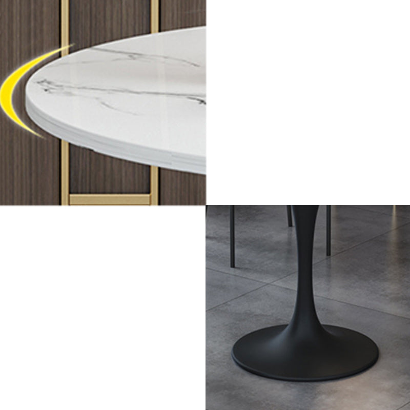 Modern Stone Round Dining Table Tulip Pedestal Table for Dining Room