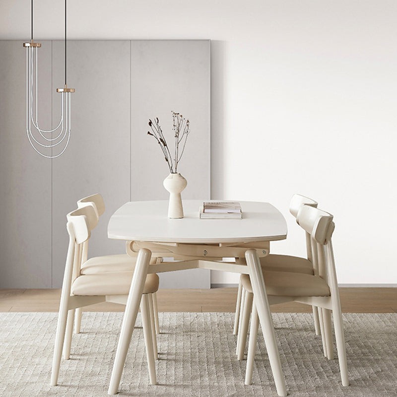 Modern Stone Dining Table 4 Oak Legs Dining Table for Dining Room