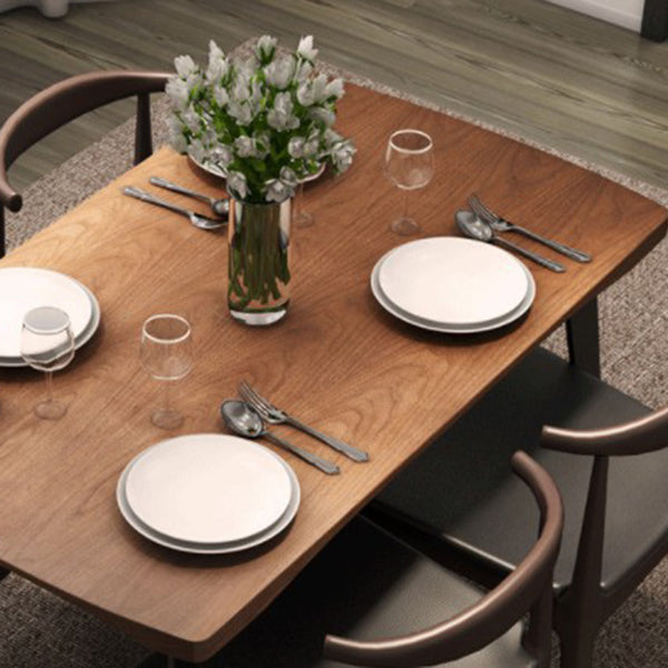 Industrial Wood Dining Table Dining Rectangle Table with Metal Legs