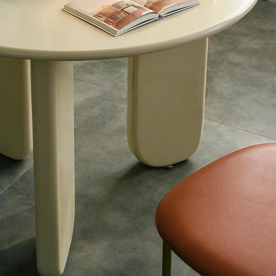 Modern Pine Wood Dining Table 3 Legs Round Table for Dining Room