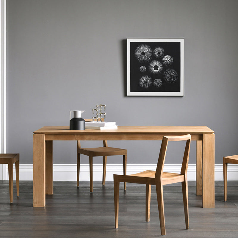 Modern Wood Rectangle Dining Table 4 Legs Table for Dining Room