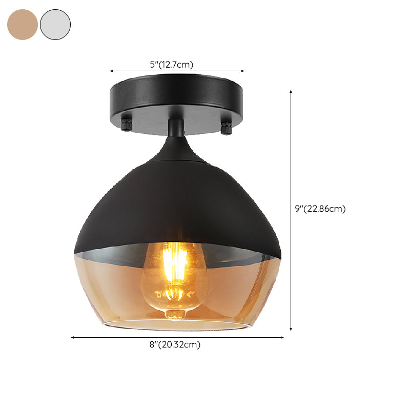 Modern Ceiling Light Minimalist Glass Flush Mount Light Fixture for Bedroom