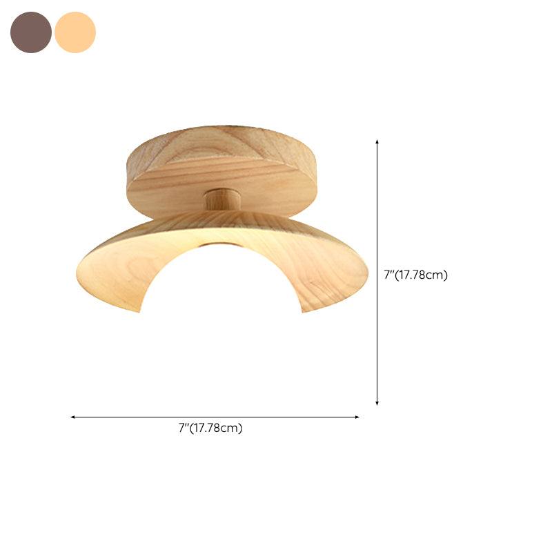 Modern Simple Wooden Ceiling Lamp Ball Shape Shade Ceiling Light for Living Room