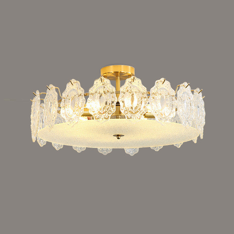 Modern Ceiling Light Household Glass Flush Mount Light Fixture for Bedroom