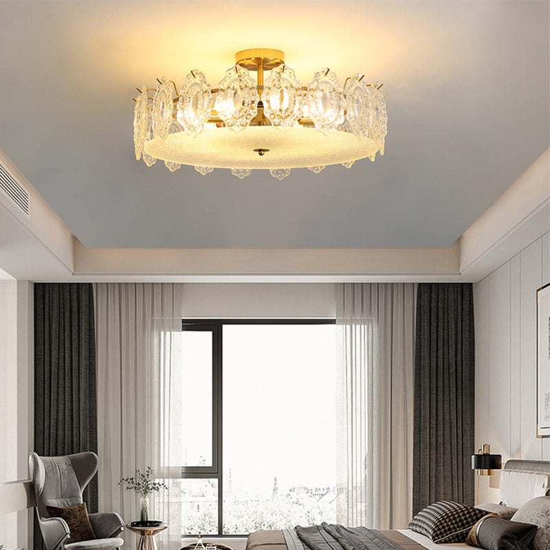 Modern Ceiling Light Household Glass Flush Mount Light Fixture for Bedroom