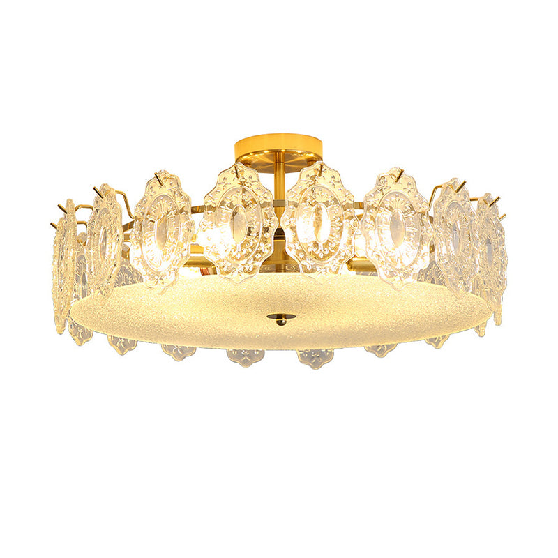 Modern Ceiling Light Household Glass Flush Mount Light Fixture for Bedroom