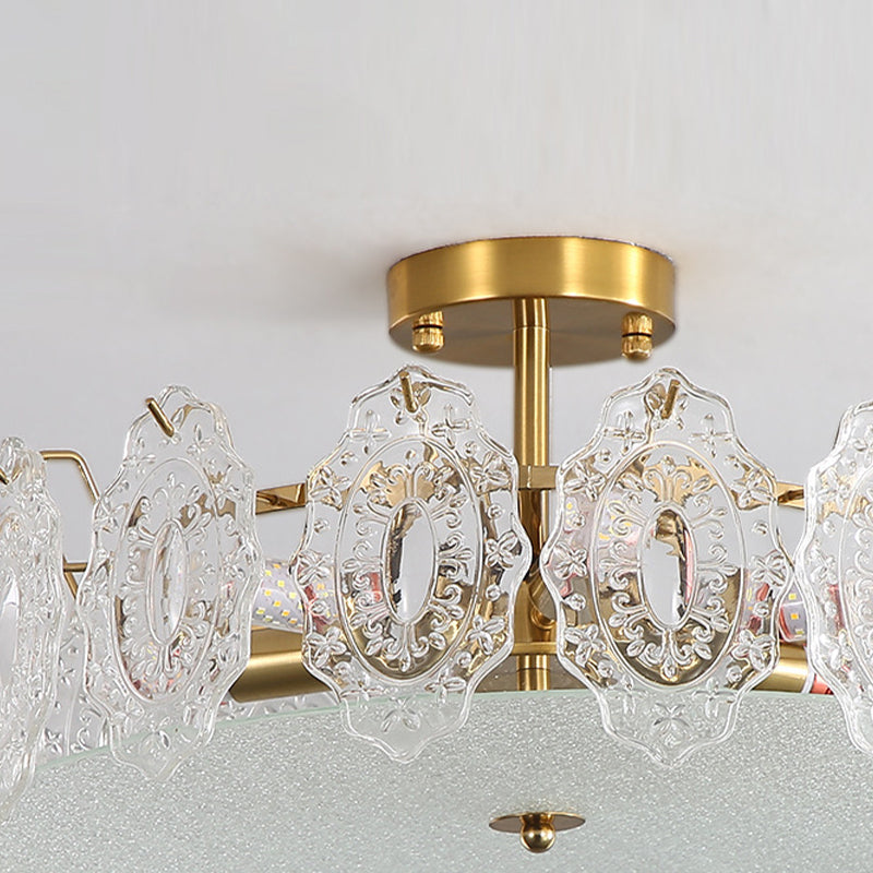 Modern Ceiling Light Household Glass Flush Mount Light Fixture for Bedroom