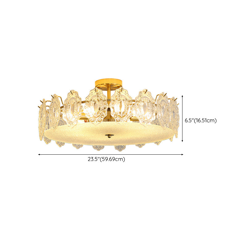 Modern Ceiling Light Household Glass Flush Mount Light Fixture for Bedroom