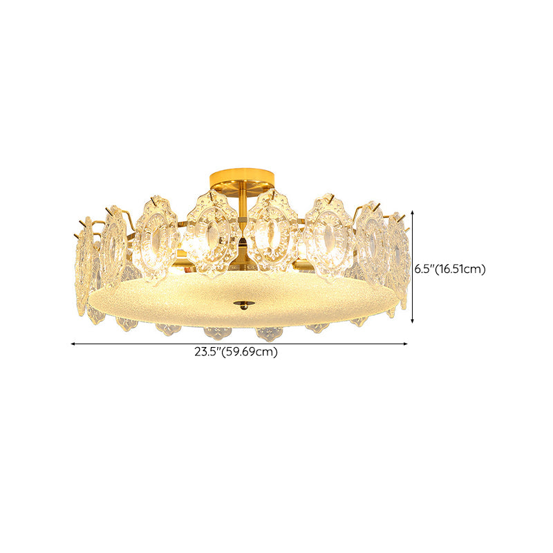 Modern Ceiling Light Household Glass Flush Mount Light Fixture for Bedroom