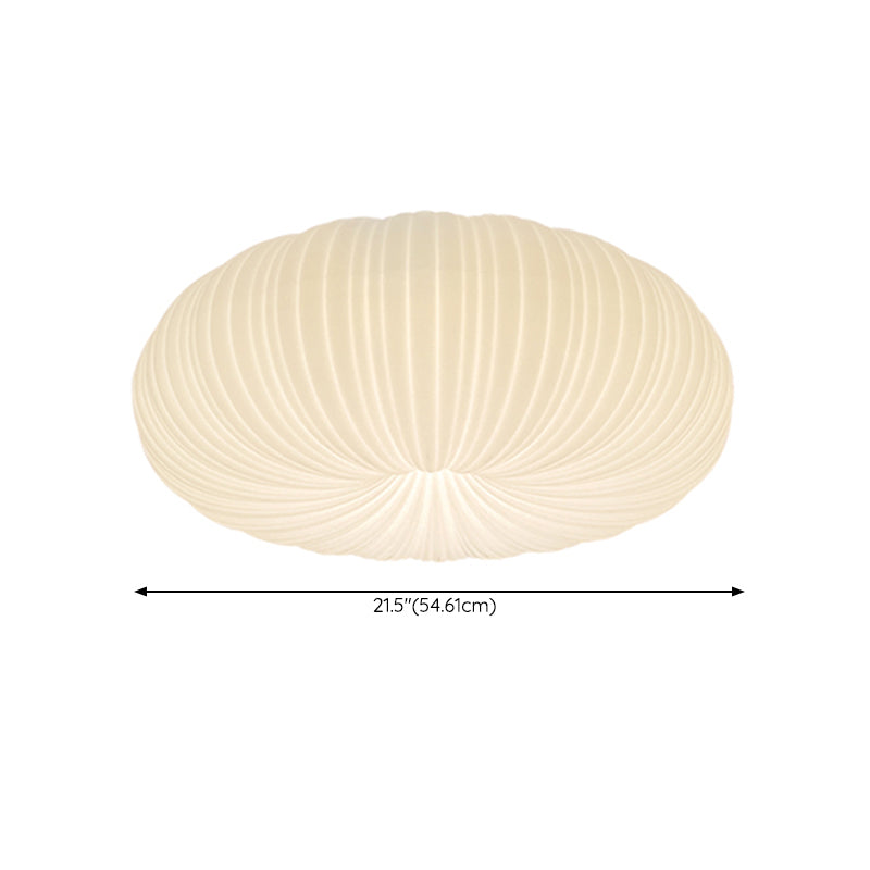 Round Shape Plastic Flush Mount Light Modern Style 1 Light Ceiling Mount Light in White