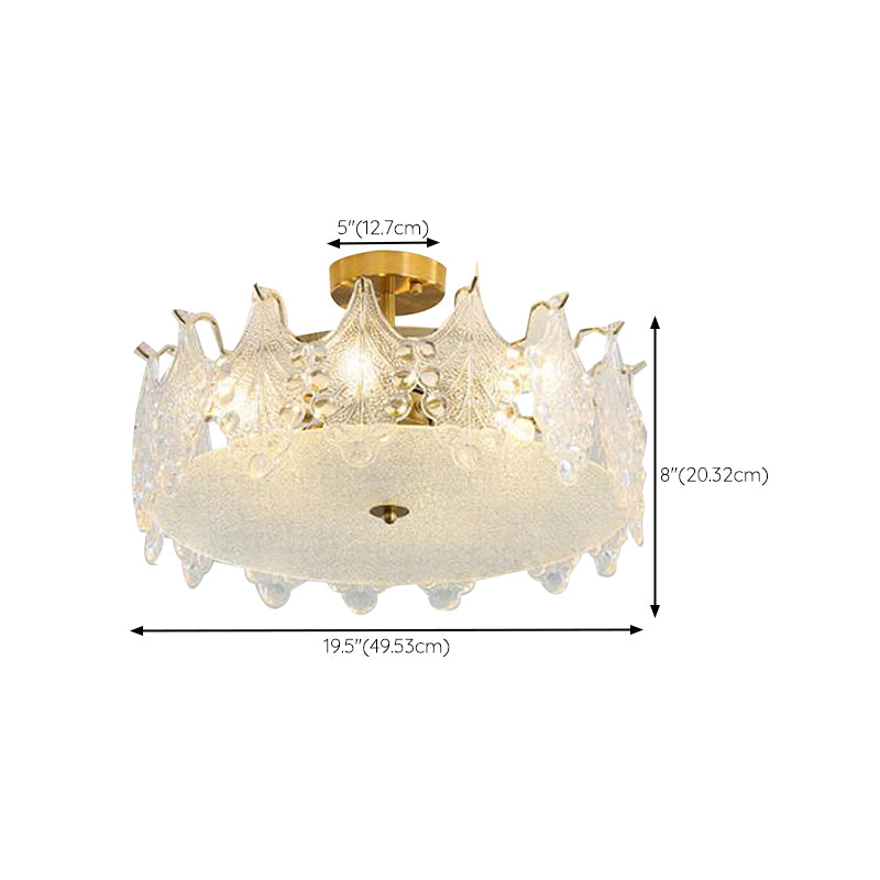 Nordic Ceiling Light Household Glass Flush Mount Light Fixture for Bedroom