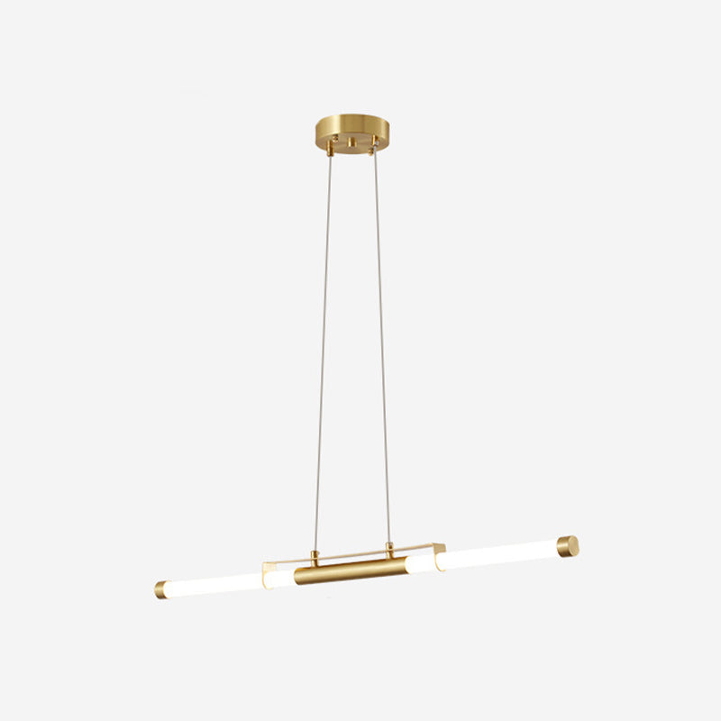 Modern Style Linear Shade Island Pendants 1 Light Metal Pendant Lights for Dining Room