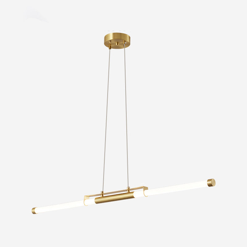 Modern Style Linear Shade Island Pendants 1 Light Metal Pendant Lights for Dining Room