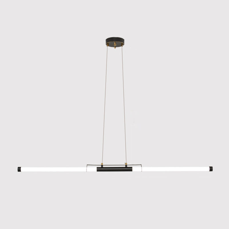 Modern Style Linear Shade Island Pendants 1 Light Metal Pendant Lights for Dining Room