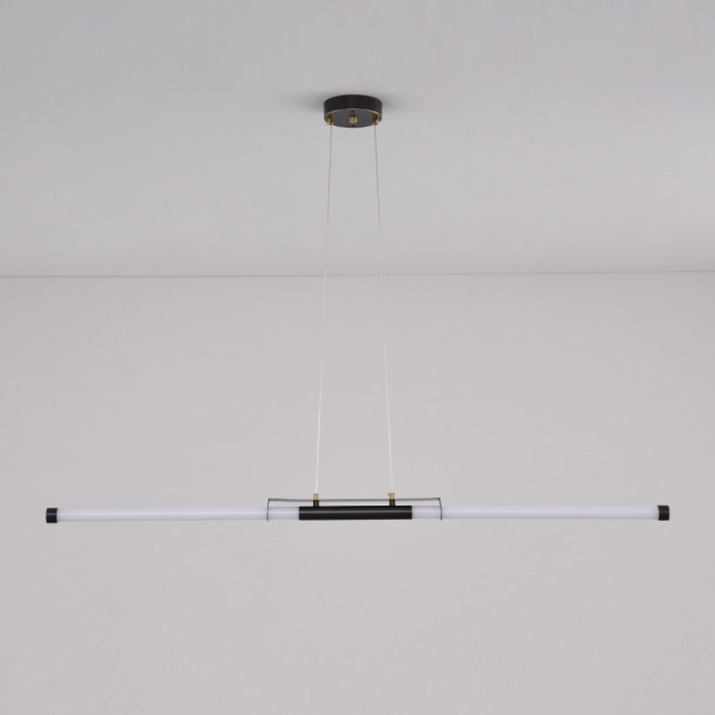 Modern Style Linear Shade Island Pendants 1 Light Metal Pendant Lights for Dining Room
