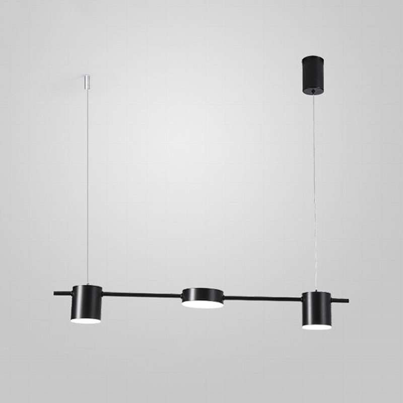 Metal Cylinder Island Light Fixtures Modern Multiple-Light Island Pendant