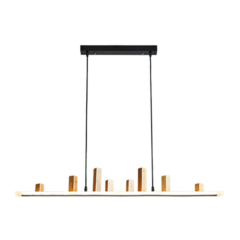 Wood Linear Island Lighting Modern 1-Light Island Pendant Lights