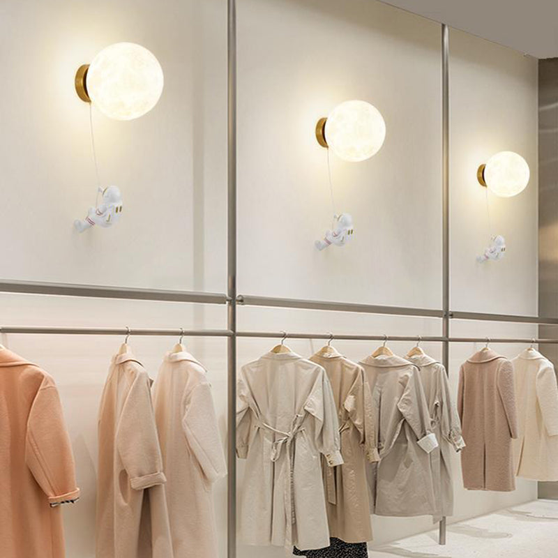 Globe Wall Lighting Modern Plastic 1 Light Wall Sconces for Children