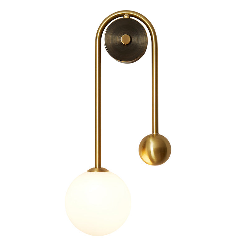 Light Luxury Style Wall Mount Light Copper Ball Shape Wall Lamp for Bedroom