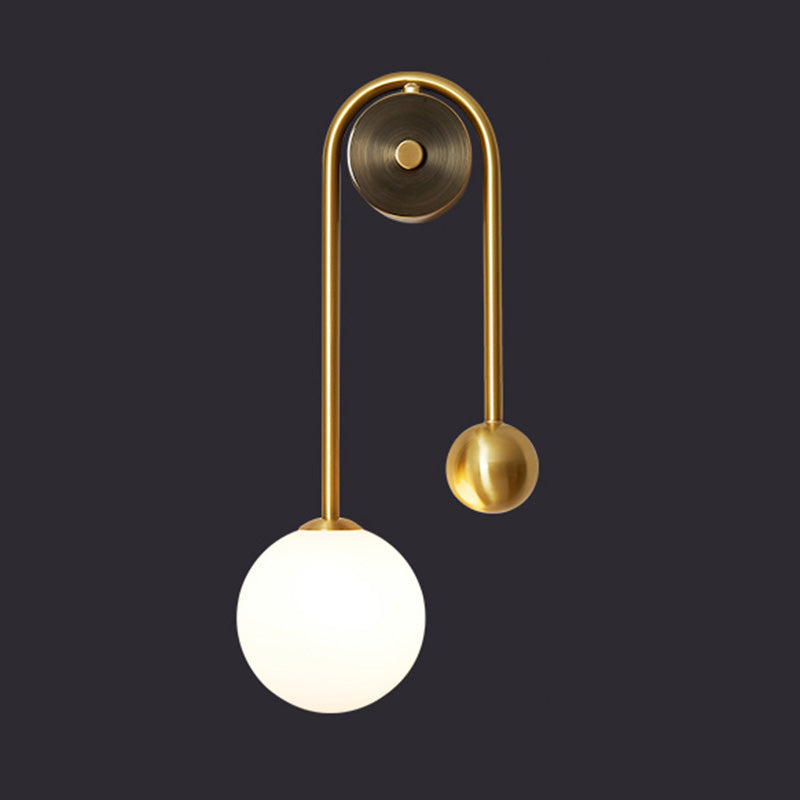 Light Luxury Style Wall Mount Light Copper Ball Shape Wall Lamp for Bedroom