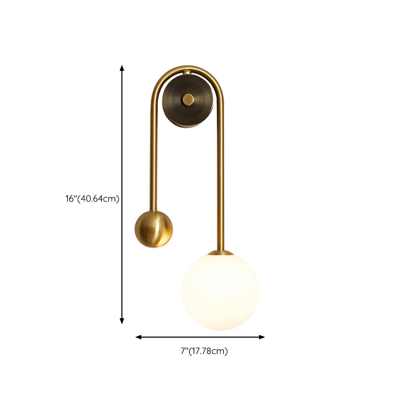 Light Luxury Style Wall Mount Light Copper Ball Shape Wall Lamp for Bedroom