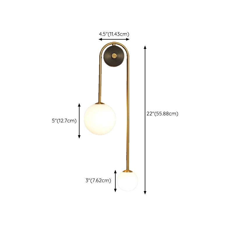 Light Luxury Style Wall Mount Light Copper Ball Shape Wall Lamp for Bedroom