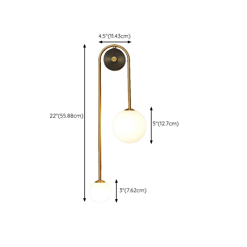 Light Luxury Style Wall Mount Light Copper Ball Shape Wall Lamp for Bedroom