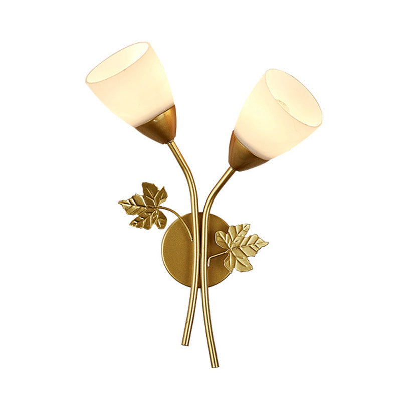 Contemporary Wall Sconce Flower Sconce Lighting with Glass for Bedroom