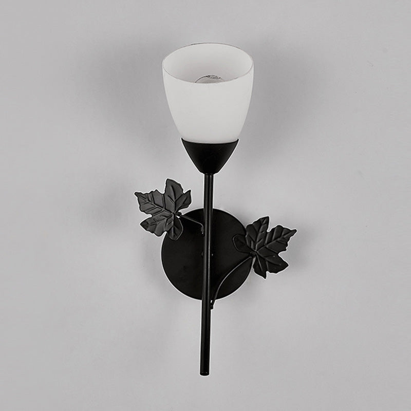 Contemporary Wall Sconce Flower Sconce Lighting with Glass for Bedroom