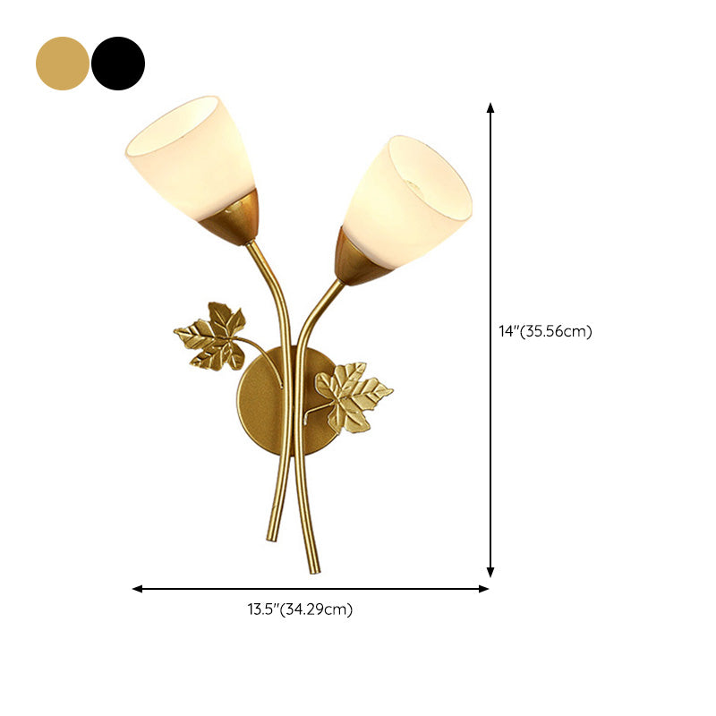 Contemporary Wall Sconce Flower Sconce Lighting with Glass for Bedroom