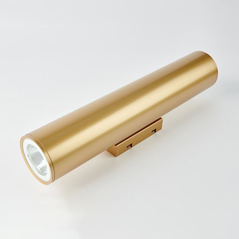 Cylinder Shape Wall Mount Lamp Modern Style Metal 2 Lights Sconce Lamp in Gold